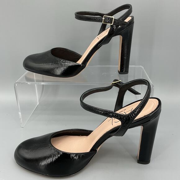 NEW AGL Milly H Block Heel Sandals Black Size 6 (36) - Picture 2 of 10